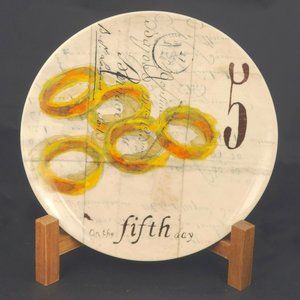 Williams-Sonoma 2009 "12 Days Of Christmas" Day 5 Salad Dessert Plates 8 3/4"